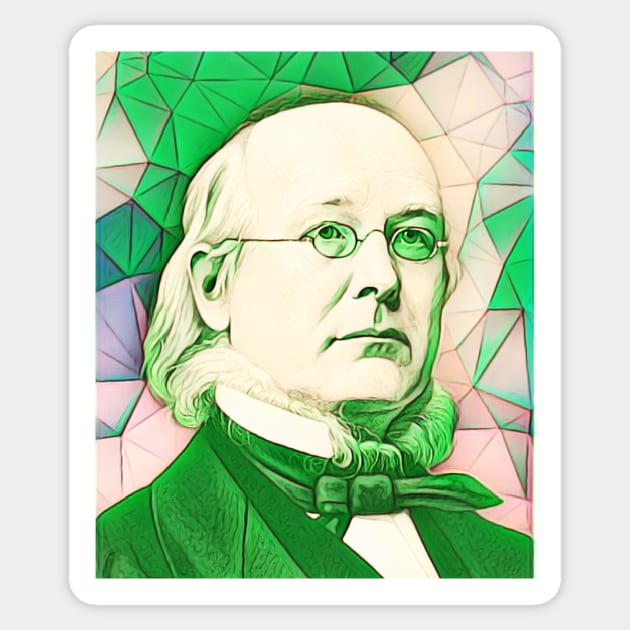 Horace Greeley Green Portrait | Horace Greeley Artwork 7 Sticker by JustLit